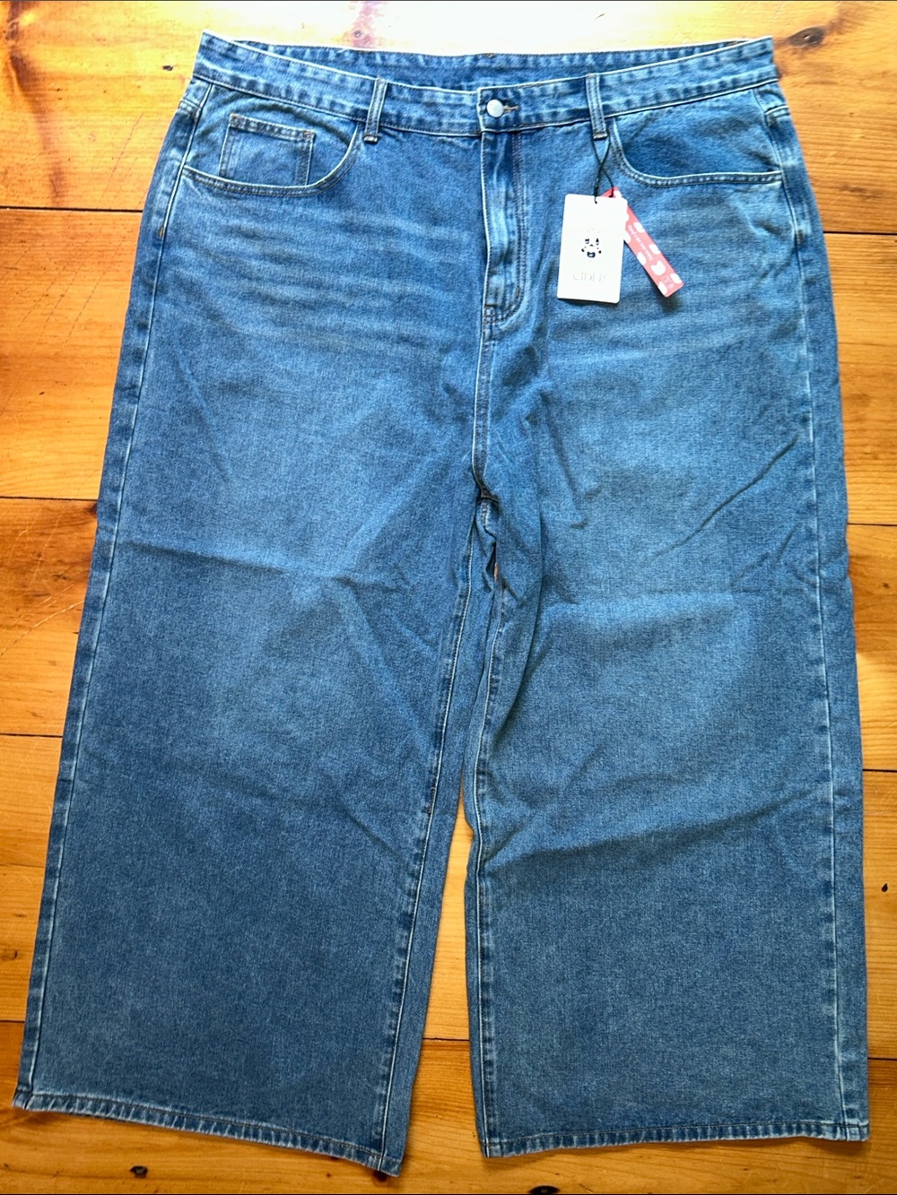 Cider trendy Y2K light/Mid-Blue Wide Leg Denim Jeans